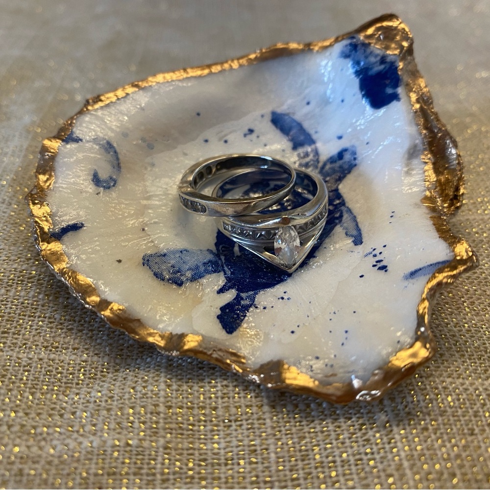 Oyster dish jewelry trinket holder rings earrings turtle turtles shells